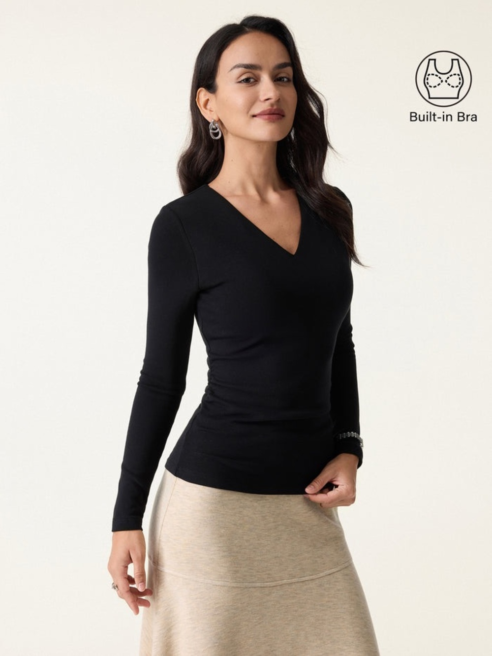 OGL Vneck Ruched Side Sleeve Bra Top